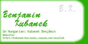 benjamin kubanek business card